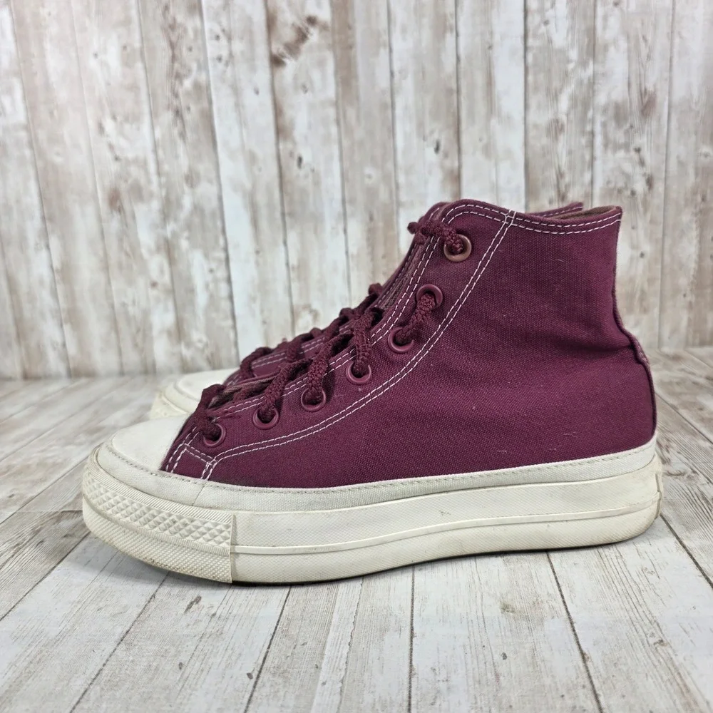Converse Chuck Taylor All Star Platform High Top‎ Burgundy Womens Size 8.5